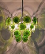 Vintage Murano Glas Disc Chandelier 1970's, Huis en Inrichting, Lampen | Hanglampen, Gebruikt, Ophalen, Mid Century Modern Murano Glas Pop Art Design