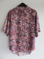 Vintage rood blauwe blouse met korte mouwen maat 40, Ophalen of Verzenden, Zo goed als nieuw, Maat 38/40 (M), Rood