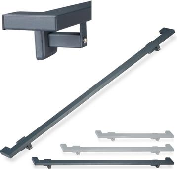trapleuning - 200 cm - staal - mat - modern - antraciet beschikbaar voor biedingen