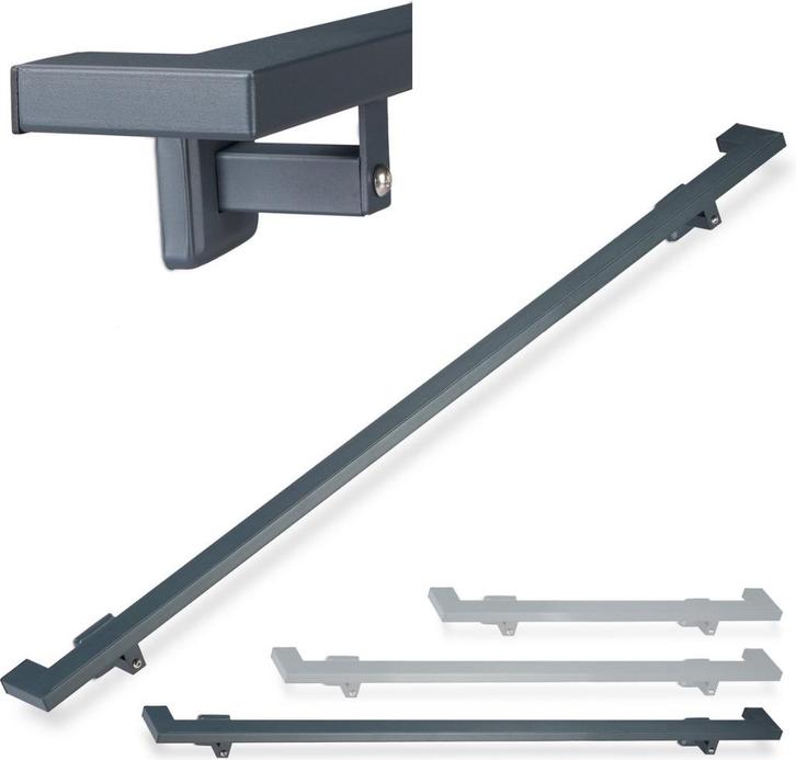 trapleuning - 200 cm - staal - mat - modern - antraciet, Doe-het-zelf en Verbouw, Ladders en Trappen, Nieuw, Trap, 2 tot 4 meter