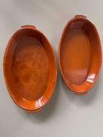2 Aardewerk terracotta Ovenschalen plusminus 44 cm, Ophalen of Verzenden, Gebruikt, Overige materialen, Overige typen