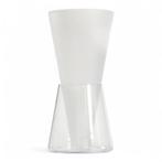 Dubbelvaas Willem Noyons transparant/mat, Wit, Ophalen of Verzenden, Minder dan 50 cm, Glas