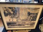 Groot Schilderij Greyhounds Windhonden, Antiek en Kunst, Kunst | Schilderijen | Klassiek, Ophalen