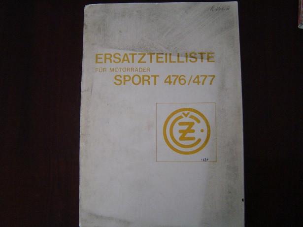 CZ motorrader Sport 476 477 1976 ersatzteil liste 125cc 175c, Motoren, Ophalen of Verzenden, Overige merken