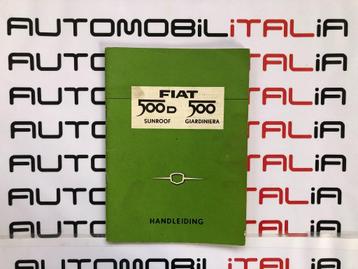 Fiat 500D Sunroof en 500 Giardiniera instructieboek 1963 beschikbaar voor biedingen