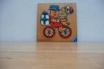 houten legpuzzel beertje op fiets (583), Ophalen of Verzenden, Gebruikt
