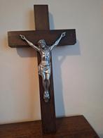 Houten kruisbeeld met zilveren Christus, Antiek en Kunst, Ophalen