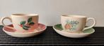 Wedgwood Sarah's Garden, 2x kop en schotel Kerst rood/groen, Ophalen of Verzenden
