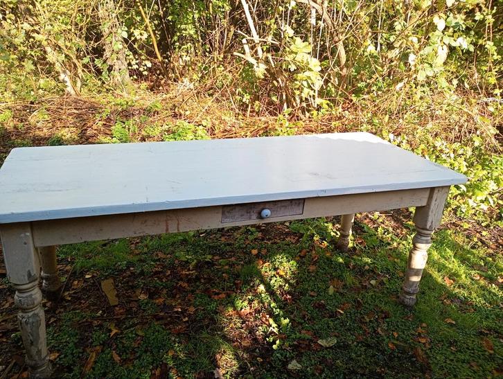 Vinted Eettafel met Grenen Blad. Te ruil voor fles rode wijn, Huis en Inrichting, Tafels | Eettafels, Gebruikt, 50 tot 100 cm