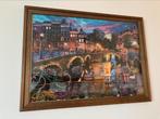 Amsterdam paintint/puzzle in wooden frame, Antiek en Kunst, Kunst | Schilderijen | Abstract, Ophalen