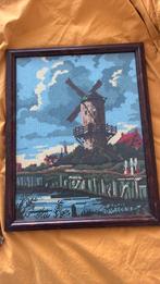 Borduurwerk Molen, Antiek en Kunst, Kunst | Schilderijen | Klassiek, Ophalen