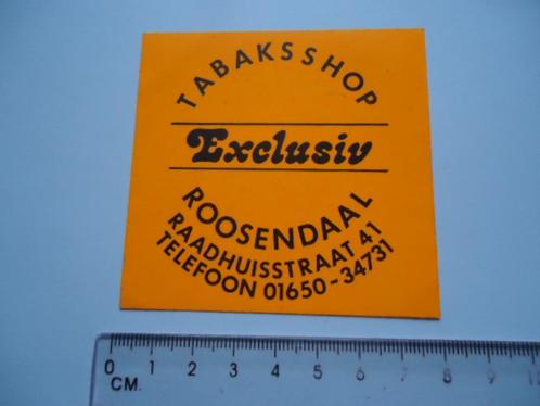 sticker oud Roosendaal Exclusiv tabak sigaret winkel retro, Verzamelen, Stickers, Zo goed als nieuw, Bedrijf of Vereniging, Verzenden