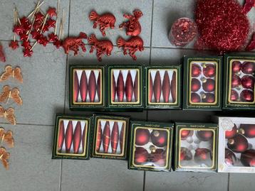 Complete set kerstboomversiering rood en glitter heel veel beschikbaar voor biedingen