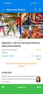 2x ticket Skiën bottrop+all you can eat. (Geldig tot 19 dec), Tickets en Kaartjes, Twee personen, Ticket of Toegangskaart