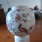 Vintage Vaas met Vogel en Bloemen, Antiek en Kunst, Antiek | Vazen, Ophalen of Verzenden