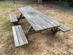 Stevige picknickbank voor 8 personen, Ophalen, Gebruikt, Rechthoekig, Hout