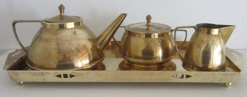 art nouveau thee set Fischer van der Hoef Bovy AB, Antiek en Kunst, Antiek | Servies compleet, Verzenden