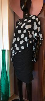 Frank Lyman elegante jurk een schouder model zwart wit 46, Kleding | Dames, Overige kleuren, Verzenden, Maat 46/48 (XL) of groter