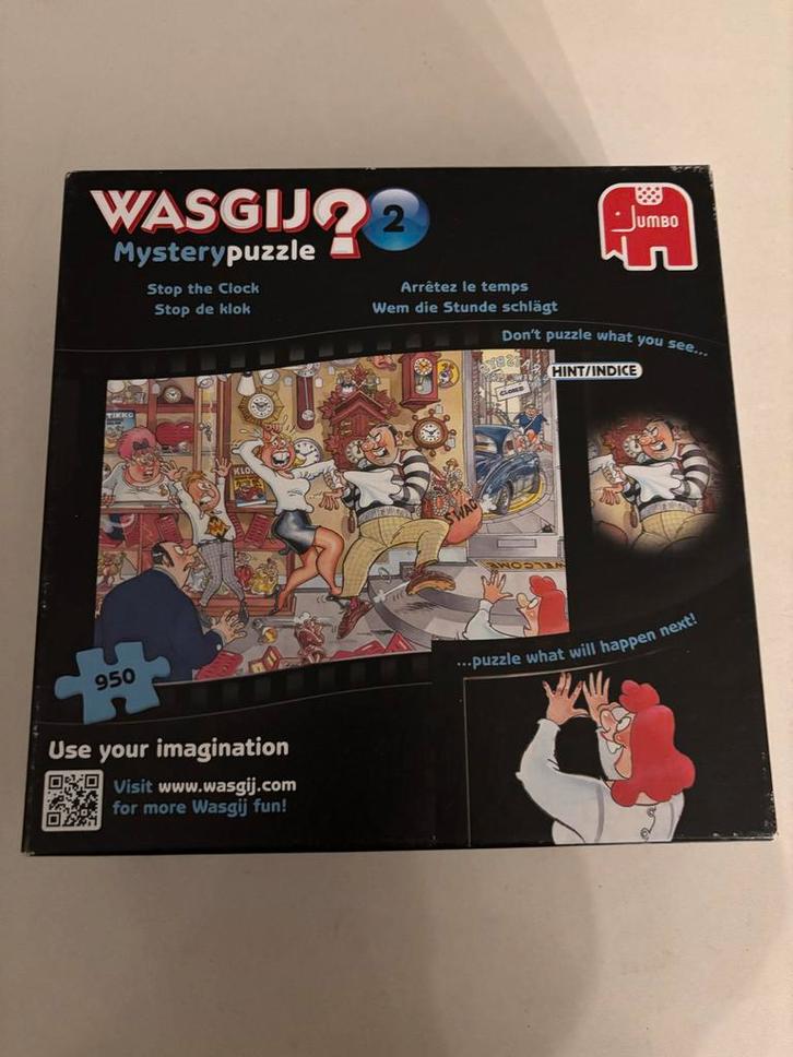 Jumbo Wasgij 2 Mysterypuzzel - Stop de Klok - 950 stukjes, Hobby en Vrije tijd, Denksport en Puzzels, Gebruikt, Legpuzzel, 500 t/m 1500 stukjes