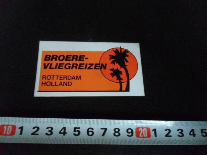 sticker broere vliegreizen rotterdam, Verzamelen, Stickers, Zo goed als nieuw, Bedrijf of Vereniging, Ophalen