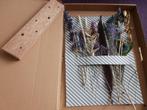 Droogbloemen boeket hout als vaas decoratie veren pauwenveer, Huis en Inrichting, Ophalen of Verzenden, Zo goed als nieuw