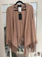 Rino & Pelle Beige jasje/ vest/ poncho  met Franjes - Maat L, Ophalen of Verzenden, Nieuw, Maat 42/44 (L), Beige