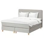IKEA Dunvik boxspring bed met matras 160x200 cm, Ophalen, Beige, Tweepersoons, Zo goed als nieuw