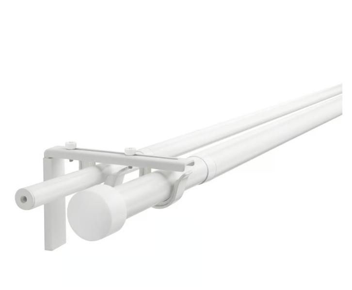 ikea curtian bars and rings set, Huis en Inrichting, Stoffering | Gordijnen en Lamellen, Gebruikt, Minder dan 100 cm, 200 cm of meer