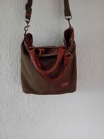 Pier- One schouder/handtas ,canvas met leer,bruin, Sieraden, Tassen en Uiterlijk, Tassen | Schoudertassen, Overige merken, Bruin