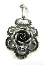 Teka kettinghanger roos 50's 925 zilver Theodor Klotz (7179-, Ophalen, Zo goed als nieuw, Bloem of Plant, Zilver