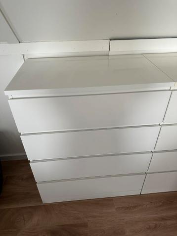 2x IKEA MALM ladekast (4 lades, wit) - afbeelding 2