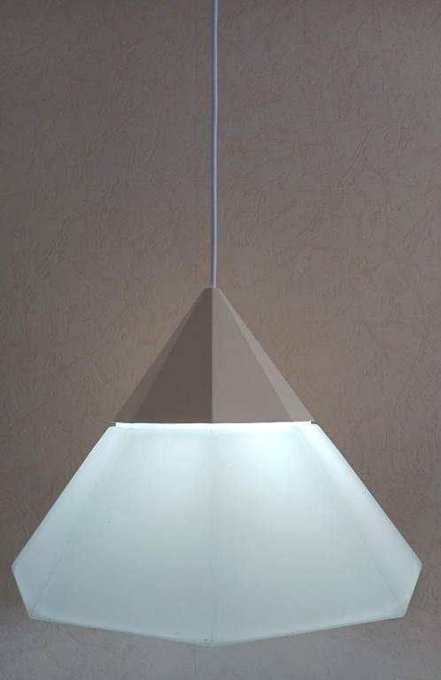 Vintage hanglamp Glashütte Limburg, Huis en Inrichting, Lampen | Hanglampen, Gebruikt, Minder dan 50 cm, Glas, Metaal, Ophalen