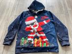 Donkerblauwe hoodie met kerst print maat 134/140., Kinderen en Baby's, Kinderkleding | Maat 134, Jongen, Trui of Vest, Ophalen of Verzenden