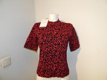 Nikkie nieuw stretch truitje rode hartjes print Nieuw 42 beschikbaar voor biedingen