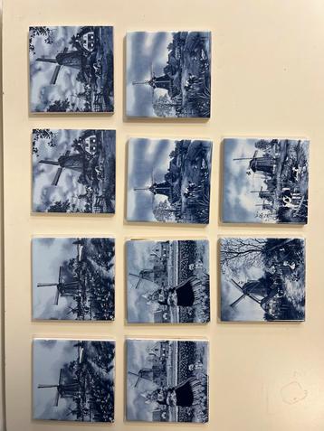 Delfts blauwe tegeltjes - 10 stuks beschikbaar voor biedingen