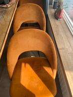 6 velvet eetkamerstoelen bruin koper oranje, Huis en Inrichting, Stoelen, Ophalen of Verzenden, Zo goed als nieuw, Bruin, Vijf, Zes of meer stoelen