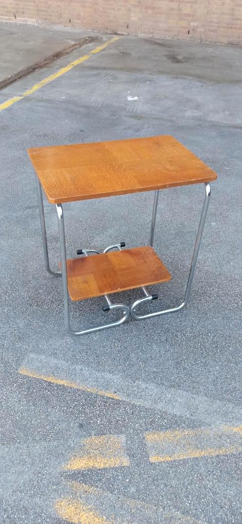 Vintage Bauhaus Art Deco bijzettafel sidetable nachtkastje, Huis en Inrichting, Woonaccessoires | Overige, Gebruikt, Ophalen