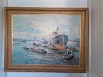 Schilderij Evert Moll, Havengezicht Rotterdam, Antiek en Kunst, Kunst | Schilderijen | Klassiek, Ophalen