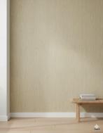 6819 Vintage behang graslook stroken zand naturel jutelook, Ophalen of Verzenden, Minder dan 10 m², Beige