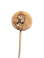 14 Karaat gouden printemps speld met 3 diamantjes, Ophalen of Verzenden, Goud, Broche