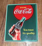 Vintage Coca-Cola Emaille Reclamebord, Verzamelen, Merken en Reclamevoorwerpen, Ophalen of Verzenden, Gebruikt, Reclamebord