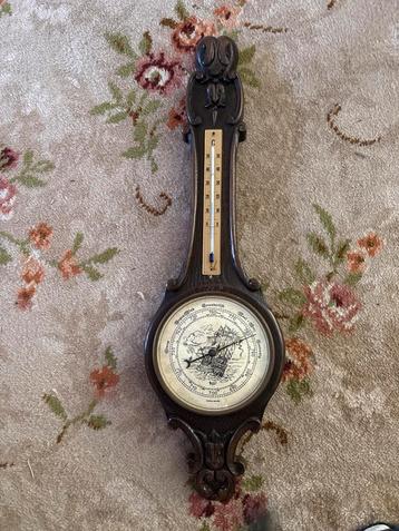 Antieke Barometer met Thermometer beschikbaar voor biedingen