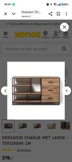 Dressoir Charlie met Laden - 75x129x40 cm, Ophalen, 100 tot 150 cm, Nieuw, Met lade(s)