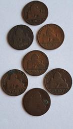 7x 2 cent België jaren 1800, Ophalen of Verzenden