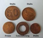 5 antieke koperen speelautomaat penningen / tokens, Ophalen of Verzenden, Overige materialen