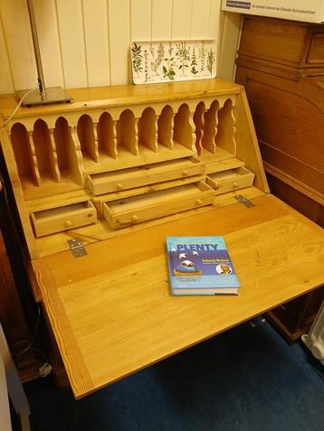 Grenen Secretaire met Lades - Bureau/Schrijftafel beschikbaar voor biedingen