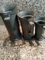 3 tinnen maatbekers, litermaat., Antiek en Kunst, Antiek | Tin, Ophalen of Verzenden