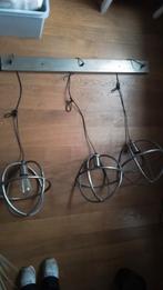 Industriële Hanglamp met 3 Lampen, Huis en Inrichting, Lampen | Hanglampen, Ophalen of Verzenden, Zo goed als nieuw, Metaal, Industrieel