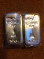 2x zilverbaar Umicore, Postzegels en Munten, Ophalen of Verzenden, Zilver