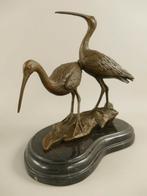 Bronzen Grutto's op marmeren plateau 24 cm hoog, Antiek en Kunst, Ophalen of Verzenden, Brons
